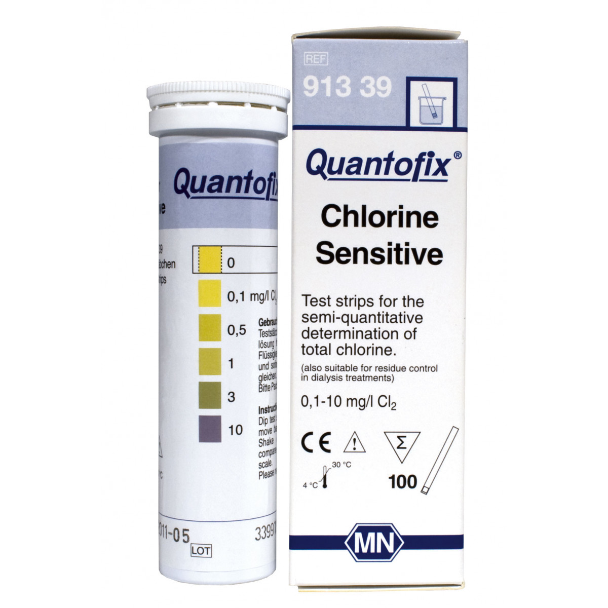 Quantofix chlore  0 - 1 mg 100 bâtonnets