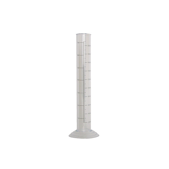 Graduated measuring cylinder 200 ml– alcohol resistant plastic