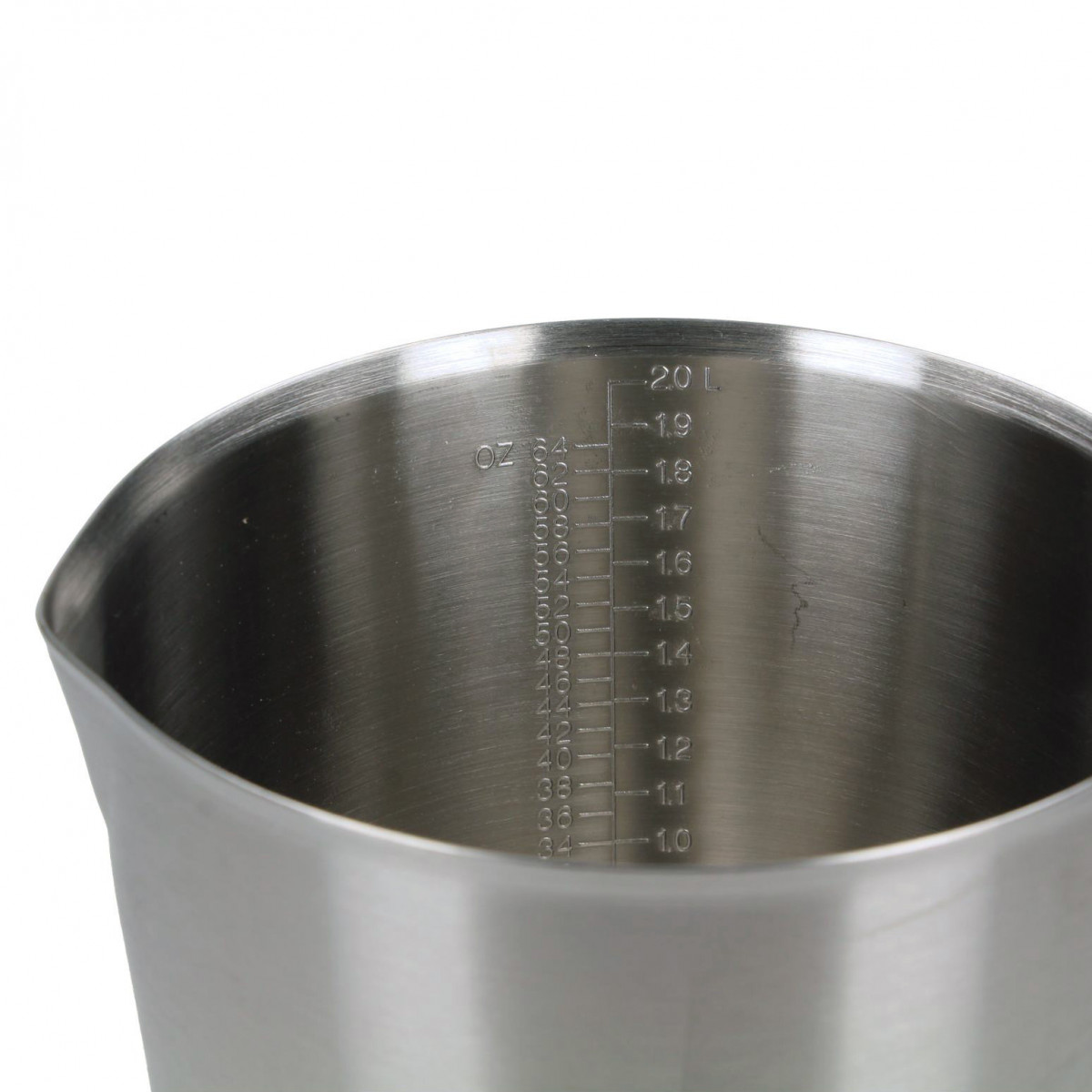Cruche de mesure graduée en acier inoxydable - 2 000 ml