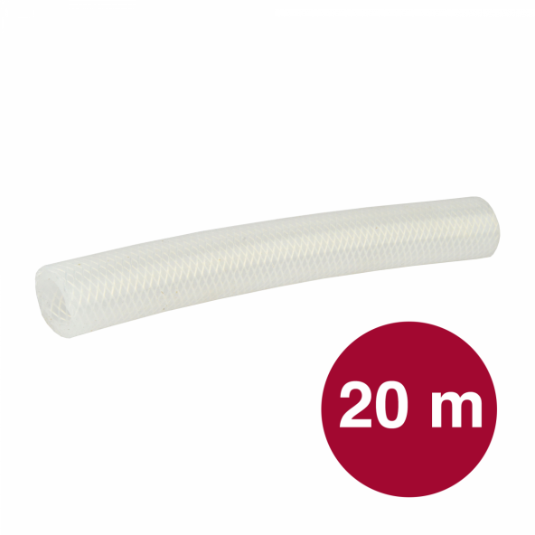 Siliconen slang versterkt 19 x 28 mm per 20 meter