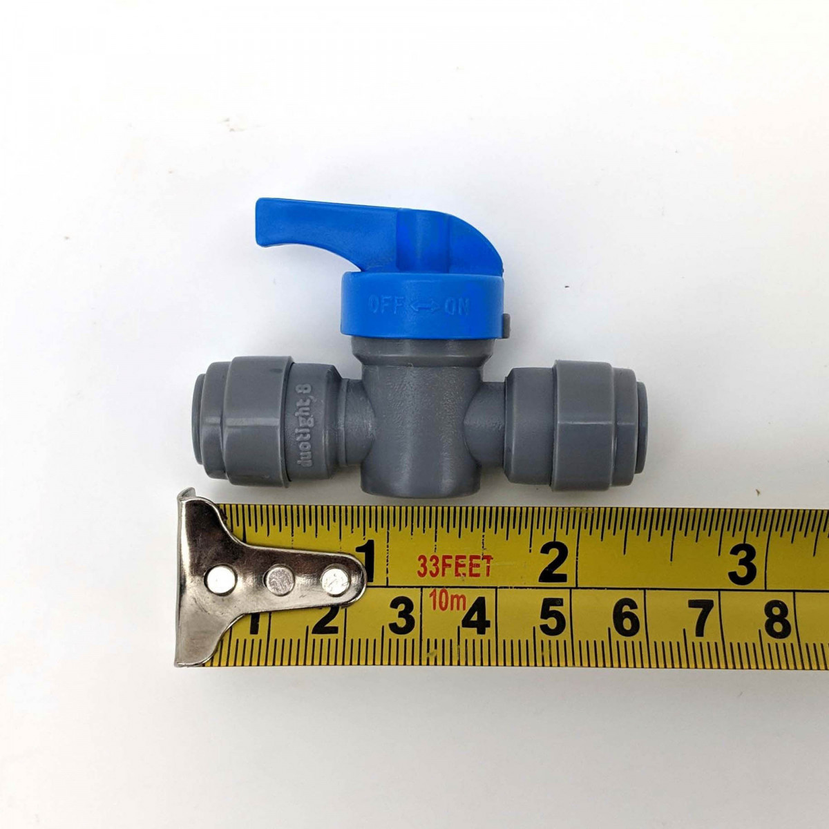 Duotight 8 mm (5/16”) push-in koppeling verbindingsstuk met bolkraan