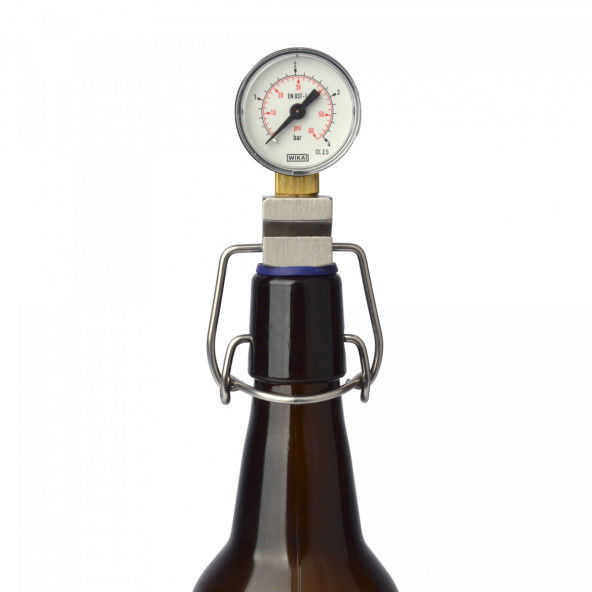 Manometer for swing-top bottles