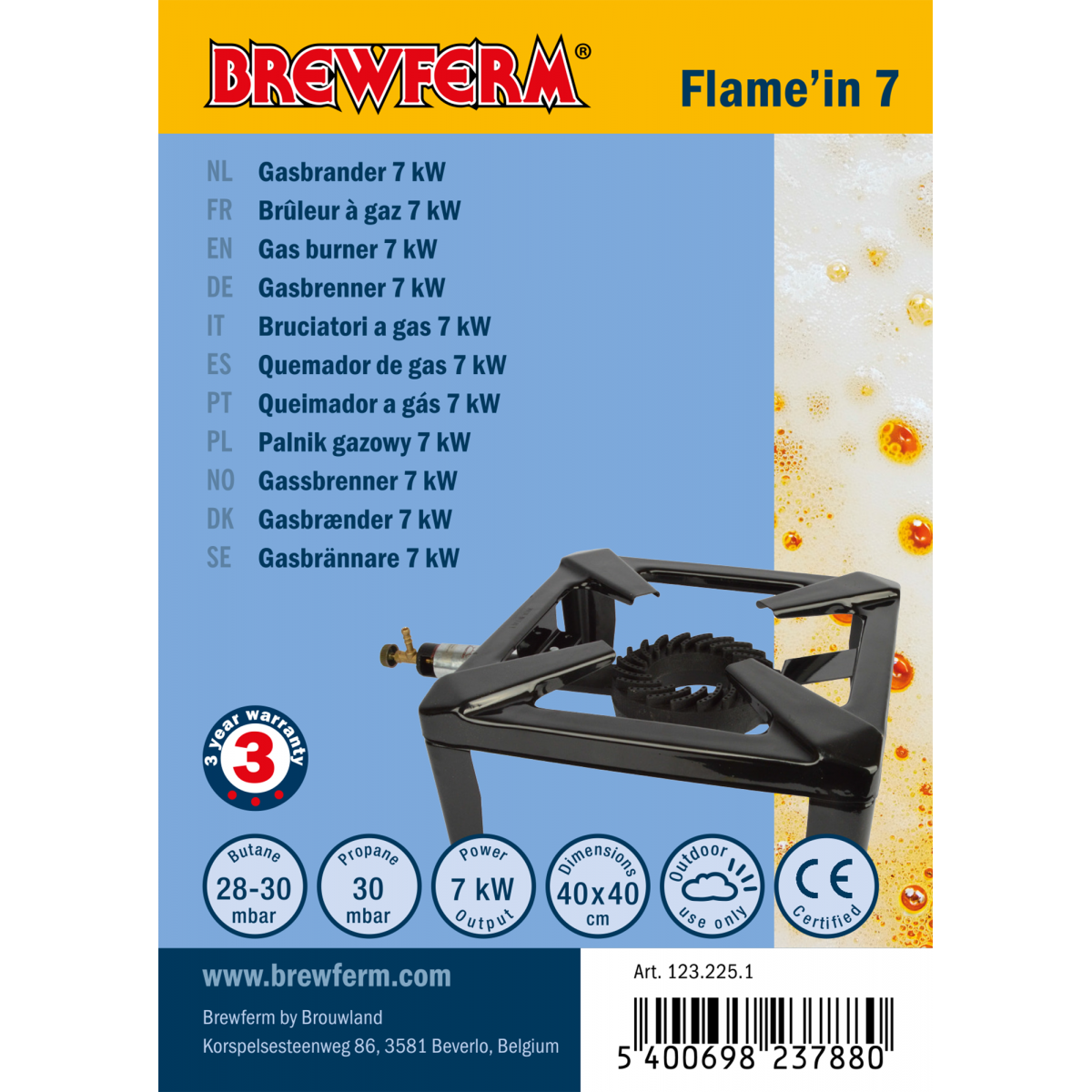 Brewferm gas burner Flame'in 7