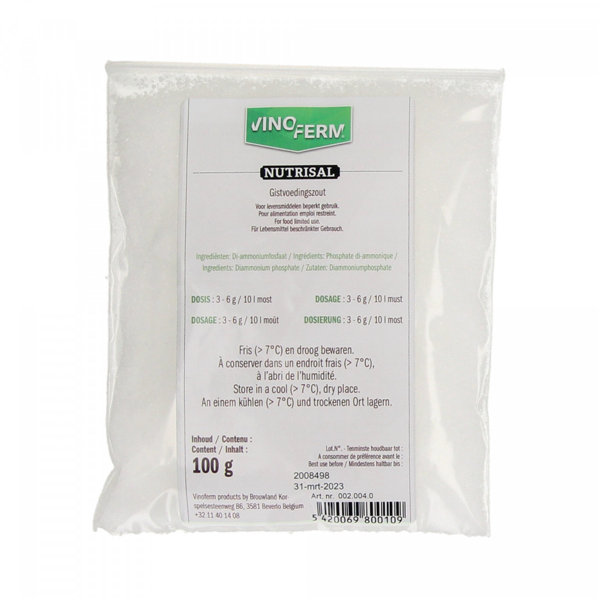 gistvoedingszout Vinoferm nutrisal 100 g