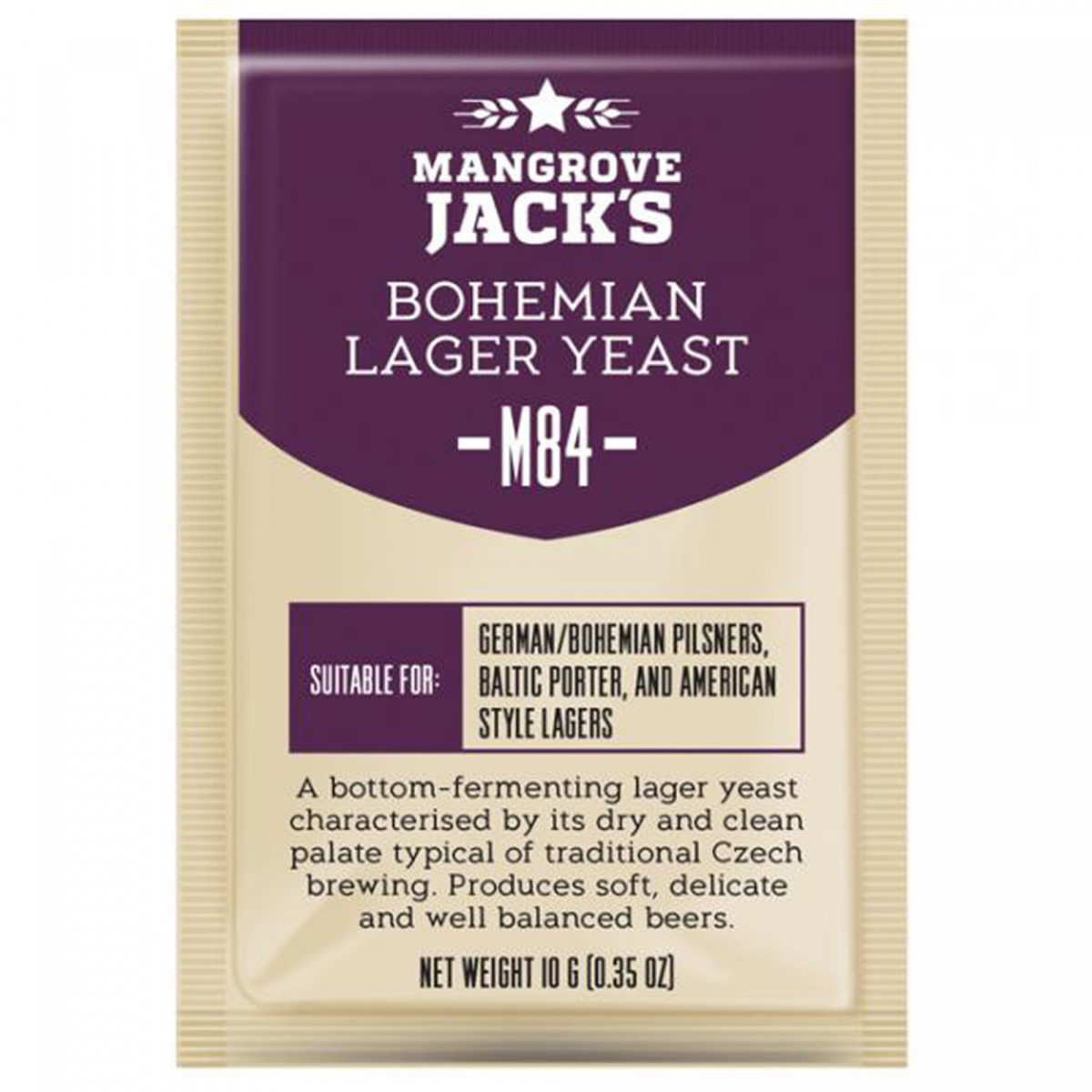 Levure de bière sèche Bohemian Lager M84 - 10 g - Mangrove Jack's Craft Series