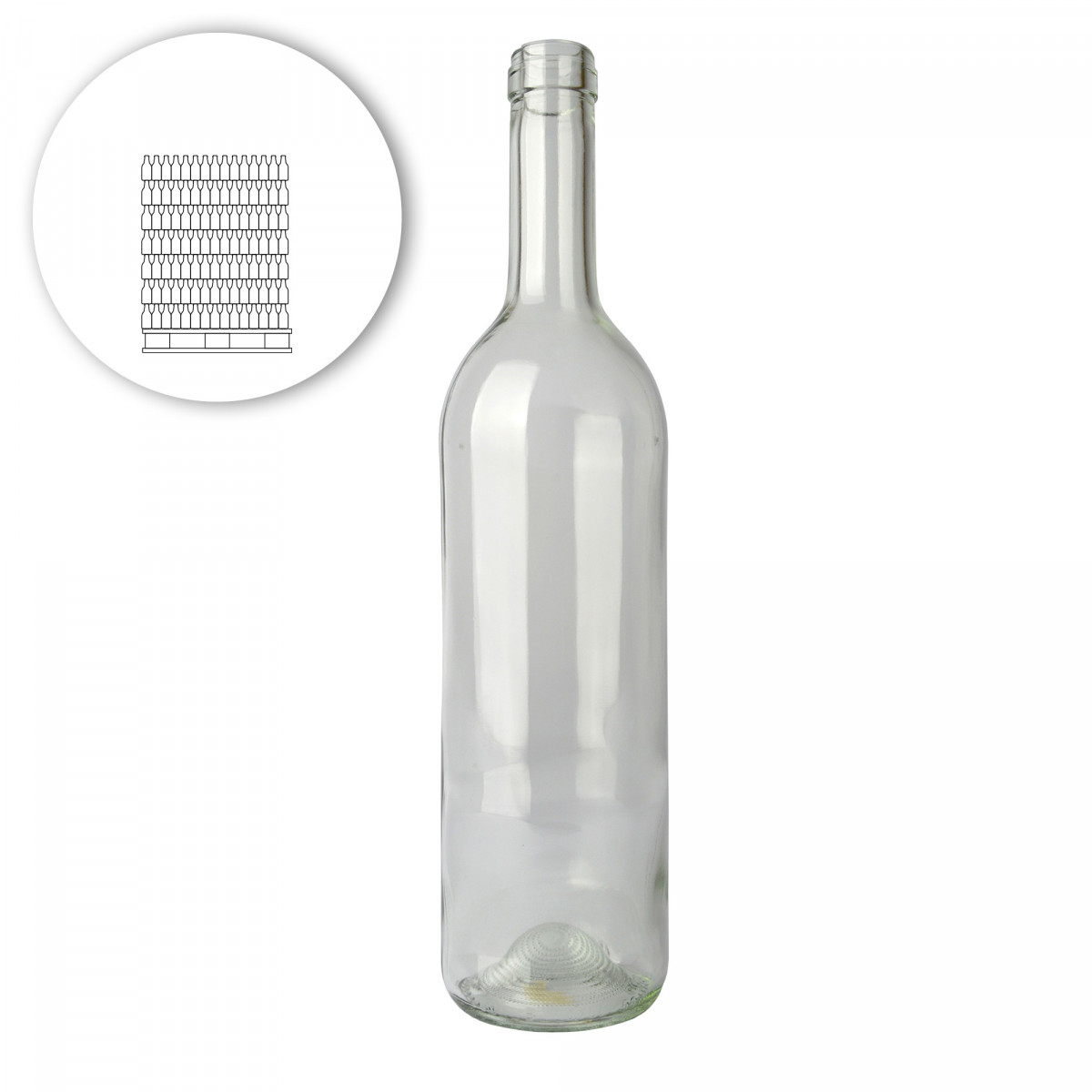 75 1631 • Brouwland Bordeaux cl, St. Palette weiß - Weinflasche