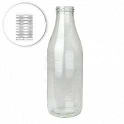 Juice bottle 1 l, white , without twist-off lid 48 mm - pallet 1352 pcs