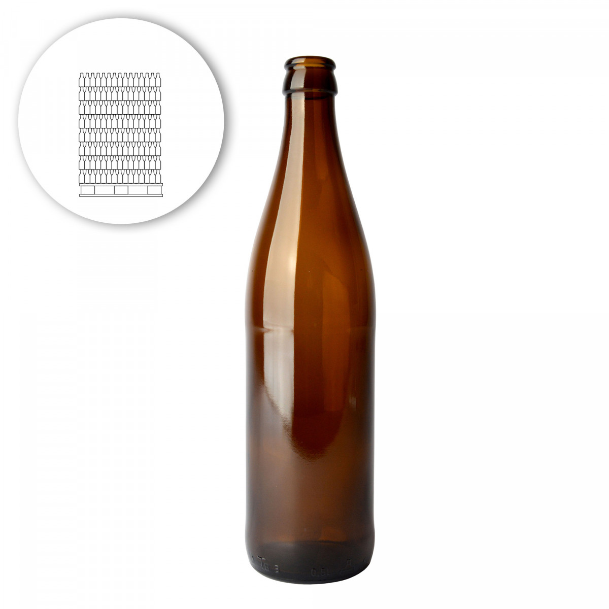Beer bottle NRW 50 cl, 26 mm - pallet 2312 pcs