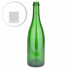 Bouteille champagne 75 cl, 775 g, vert, 29 mm - palette 1056 pcs