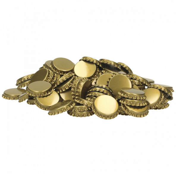 Kronenkorken 29 mm gold - profilierte Einlage - 100 St.