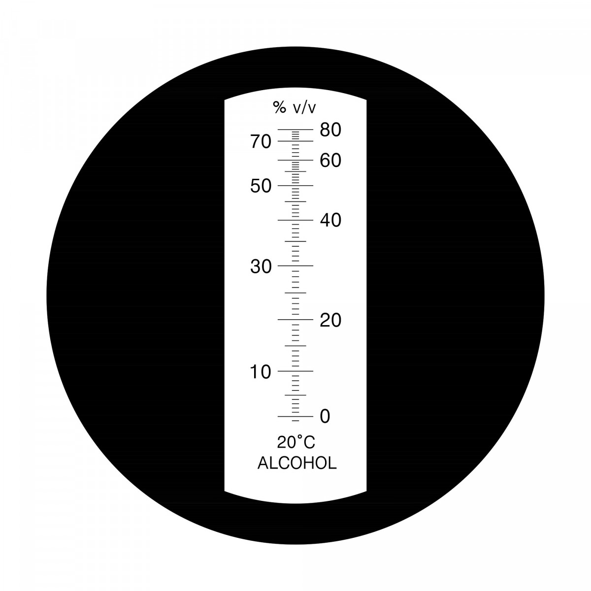 Réfractomètre d'alcool pour la mesure du pourcentage d'alcool dans l'alcool  avec compensation automatique de la température (atc), plage 0-80% V / v. alcool Refractomet