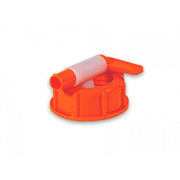 Robinet en plastique orange pour récipients rectangulaires 60-500 l •  Brouwland