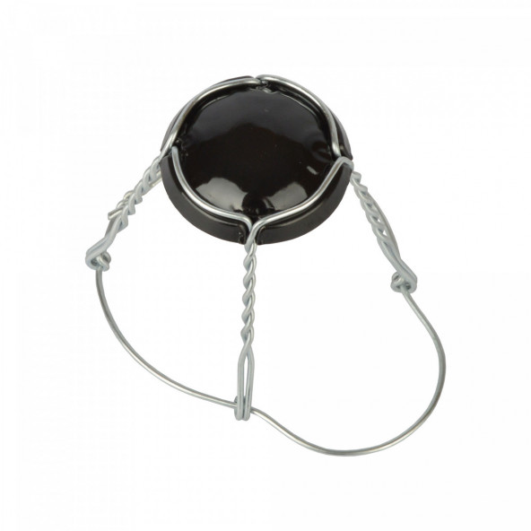 Champagne cage + cap black for beercork 100 pcs