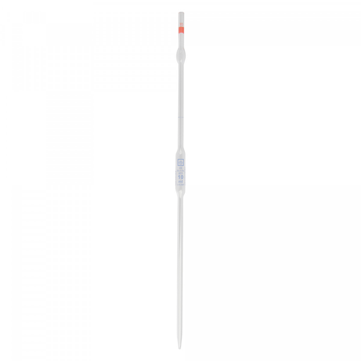 One-mark volumetric pipette with safety bulb, 10 ml