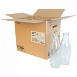 Saftflasche weiß 1 Liter ohne Twist-off Deckel 48 mm, Karton 12 St.