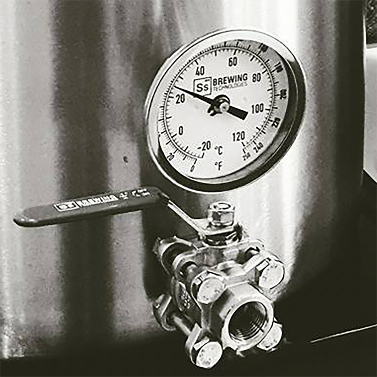 Ss Brewtech™ Thermometer (met Ss logo) voor Brew Kettles met 1 doorvoerkit