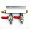 Duotight  two-way manifold gas line splitter 1/4" MFL with 2 outputs to 7/16 MFL 0