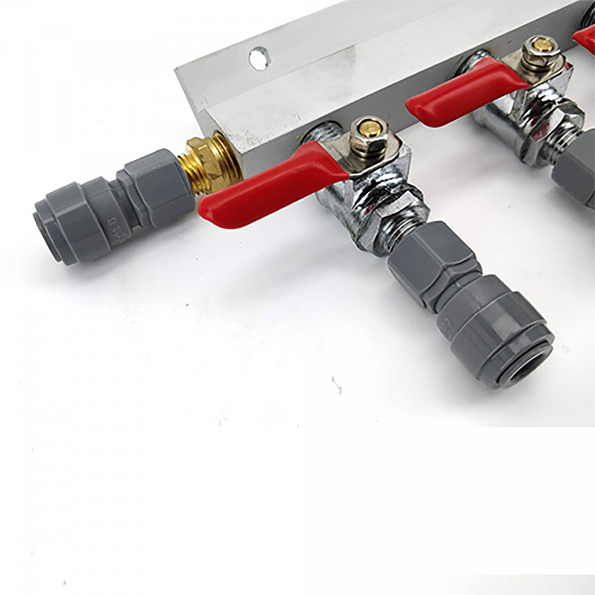 Duotight  two-way manifold gas line splitter 1/4" MFL with 2 outputs to 7/16 MFL