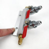 Duotight  two-way manifold gas line splitter 1/4" MFL with 2 outputs to 7/16 MFL 3