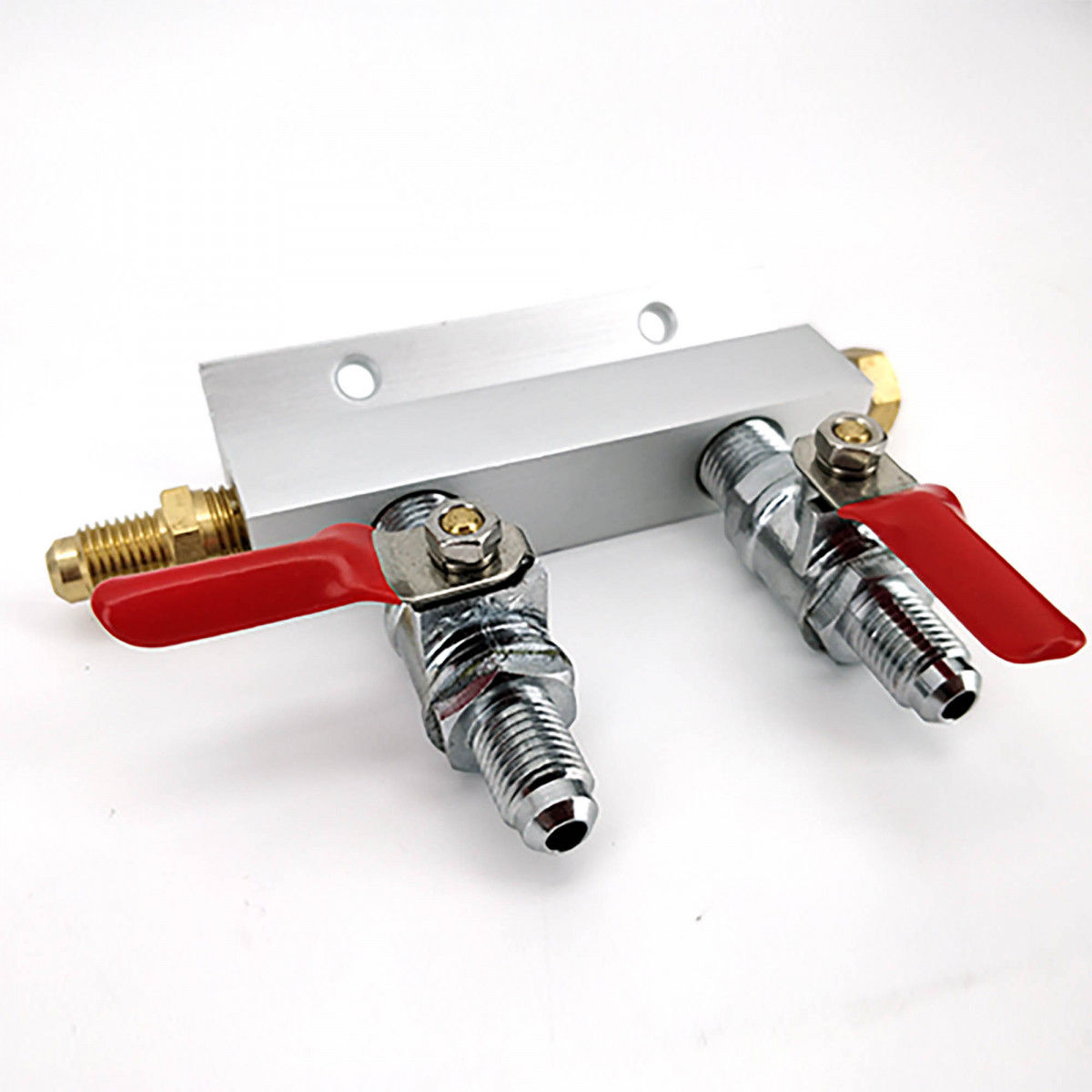 Duotight  two-way manifold gas line splitter 1/4" MFL with 2 outputs to 7/16 MFL