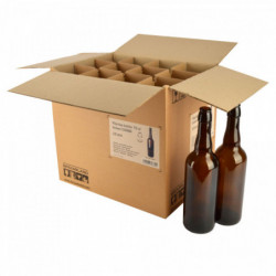 Flip-top bottle 75 cl, brown, without flip-top, COMBI, box 12 pcs