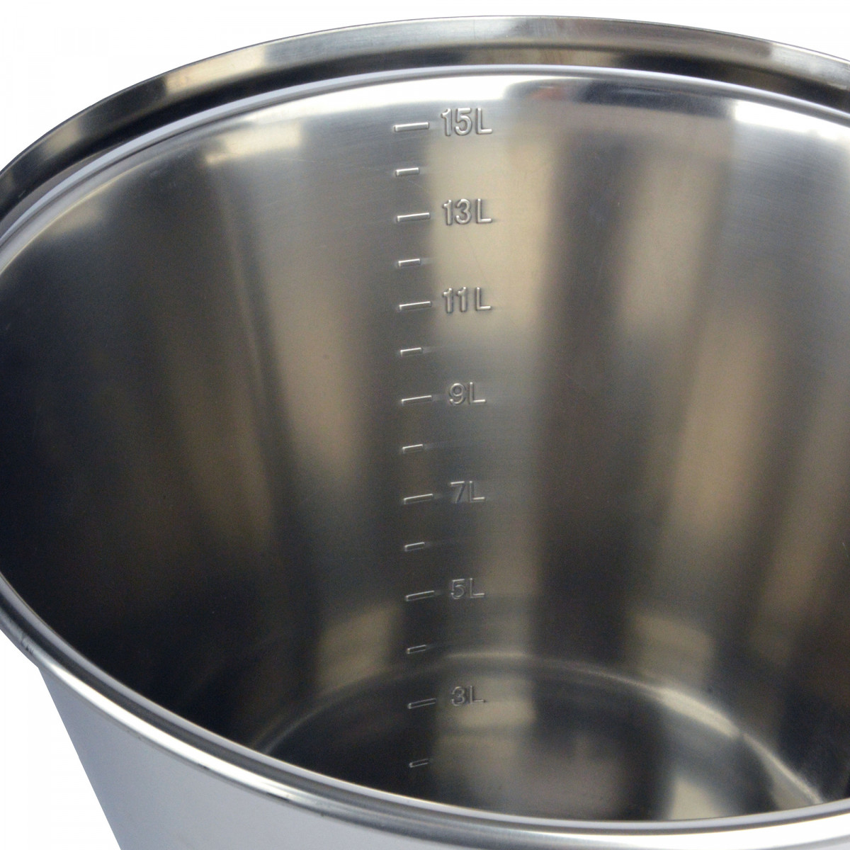 Graduated stainless steel bucket - 15 litre
