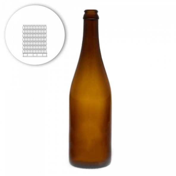 Beer bottle Belge, straight neck, 75 cl, 26 mm - pallet 1232 pcs