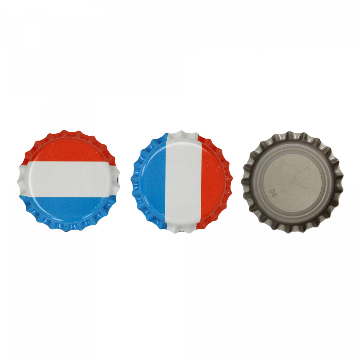 Crown corks 26 mm - oxygen scavenging - French/Dutch flag  - 100 pcs