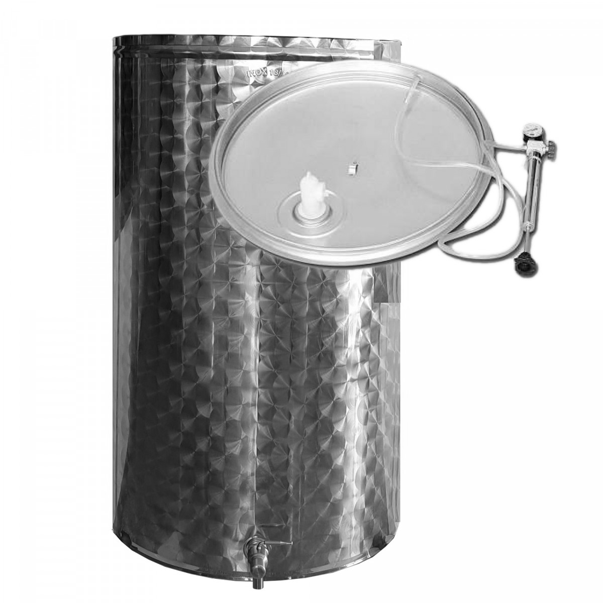 Cuve de fermentation inox parallélépipédique fermée type RAMO 900 x 1400 mm
