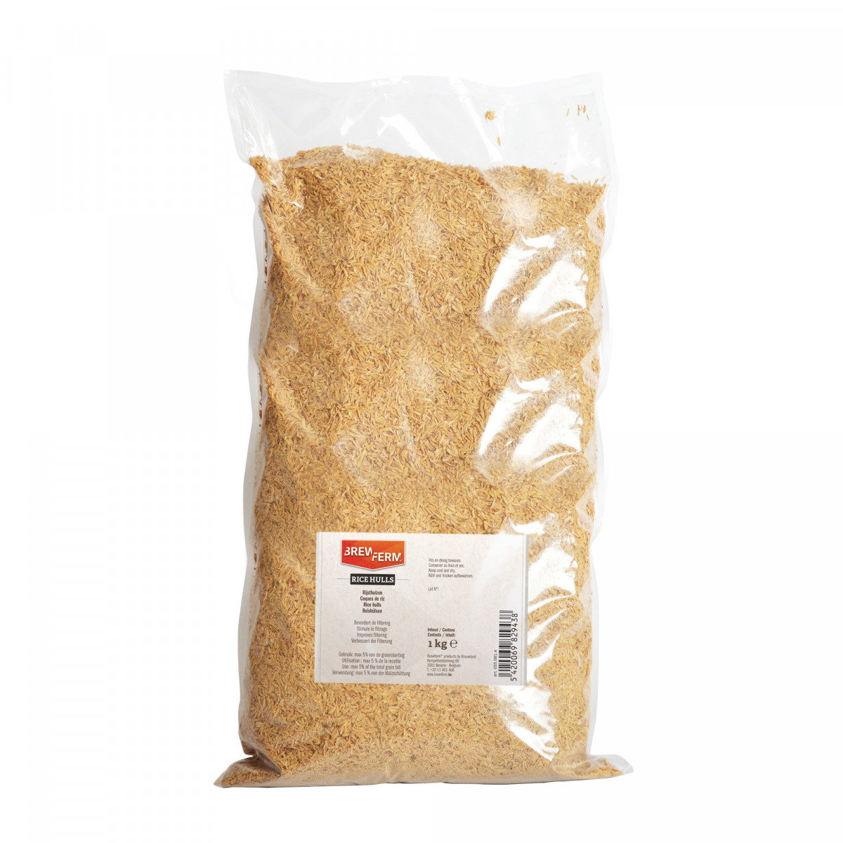 Brewferm rice hulls 1 kg