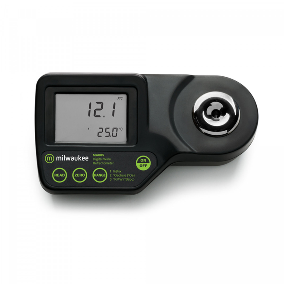 Refractometer digitaal 0-230 Oe + 0-50 Brix