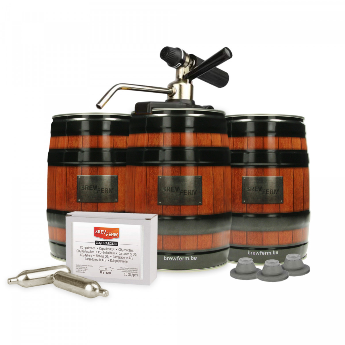 Kit démarrage mini-fûts à pression Brewferm® Barrel avec Party Star Deluxe  • Brouwland