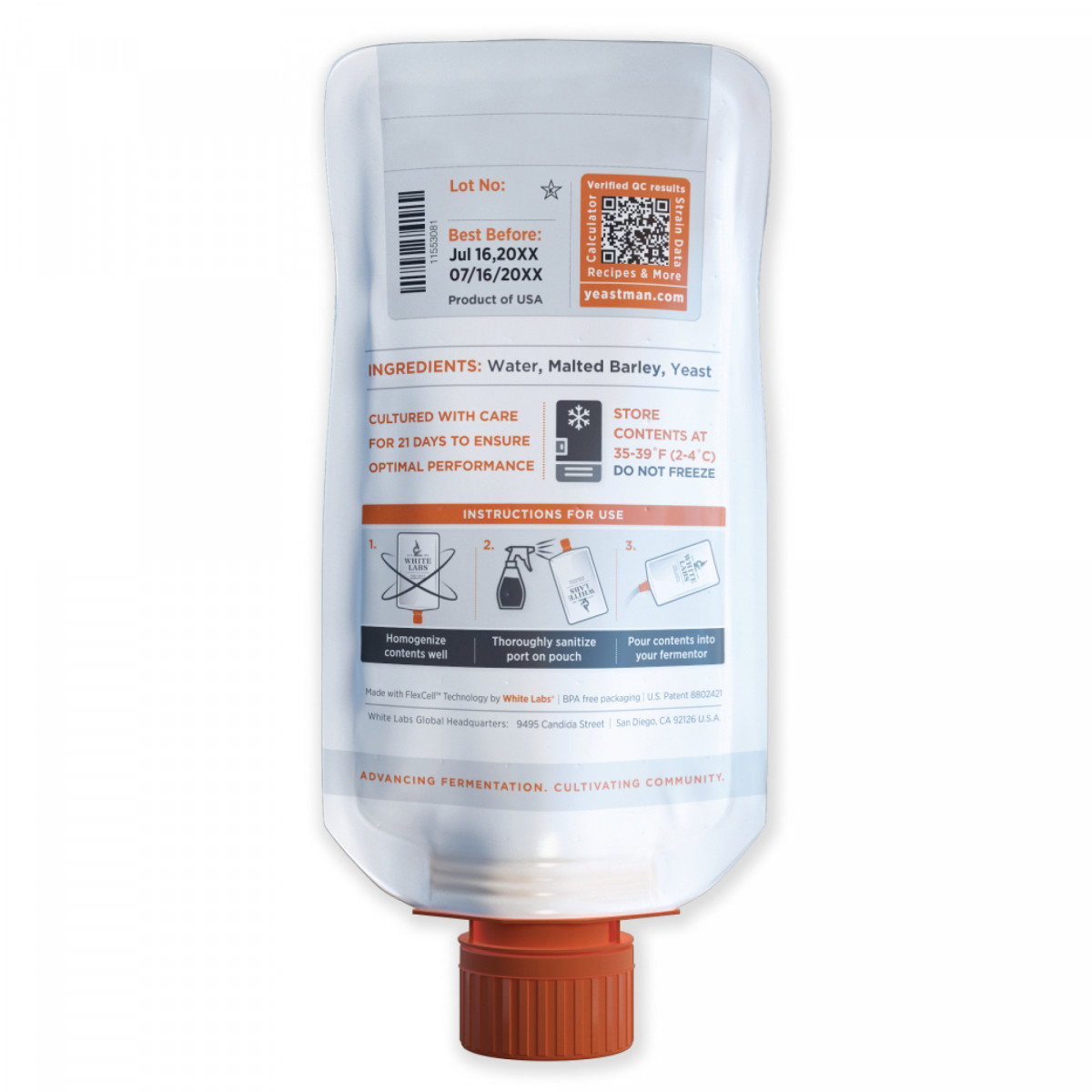 Liquid Yeast WLP648 Brettanomyces bruxellensis Trois Vrai - White Labs - PurePitch™ Next Generation
