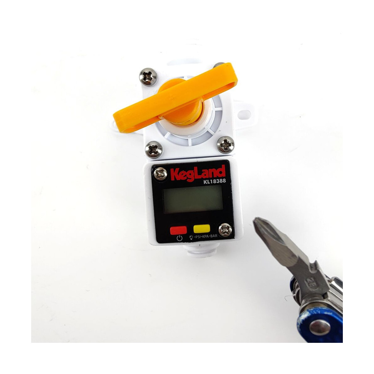 Digitale verlichte drukmeter 0-90 psi (0-6,2 bar) voor blowtie spunding valve en inline regulator