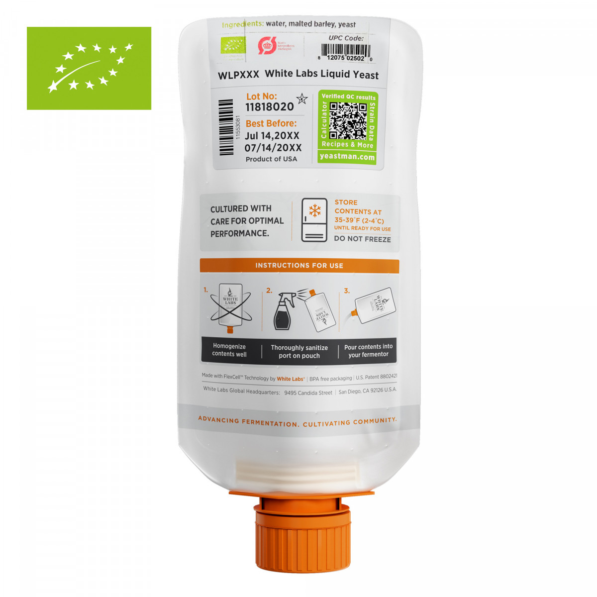 Levure liquide Bio WLP410-O Belgian Wit II Ale - White Labs - PurePitch™ Next Generation