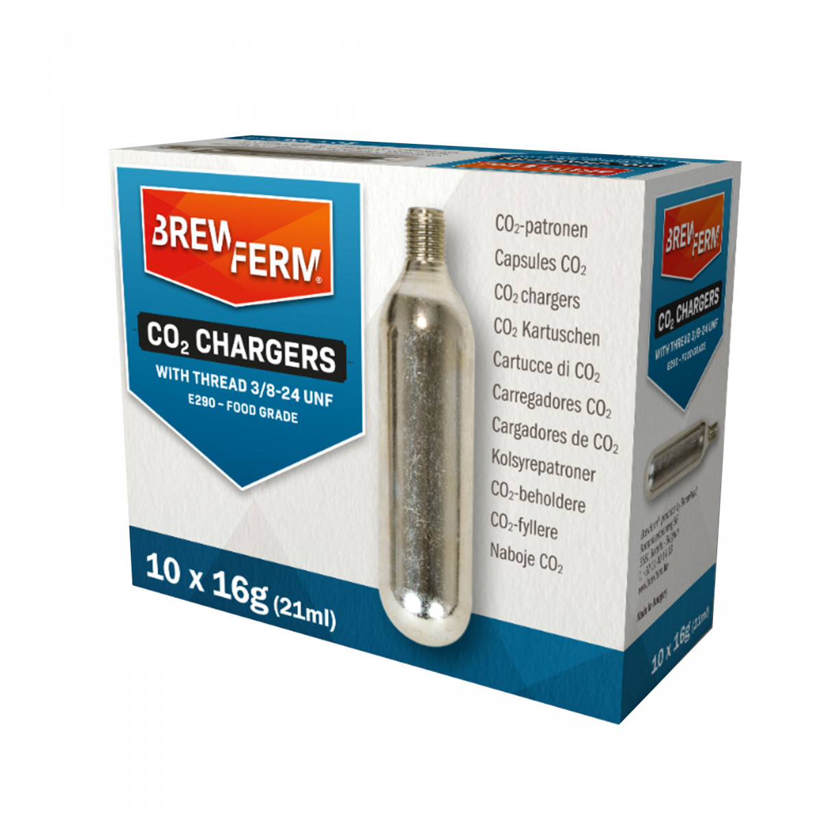Brewferm Keg Charger CO2 cartridges 16 g - 10 pcs