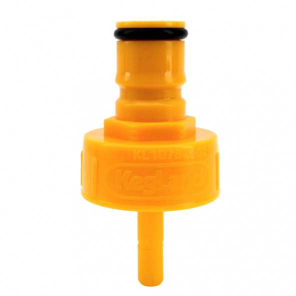 Geel steekventiel met ball-lock koppeling  x 6,35 mm Duotight
