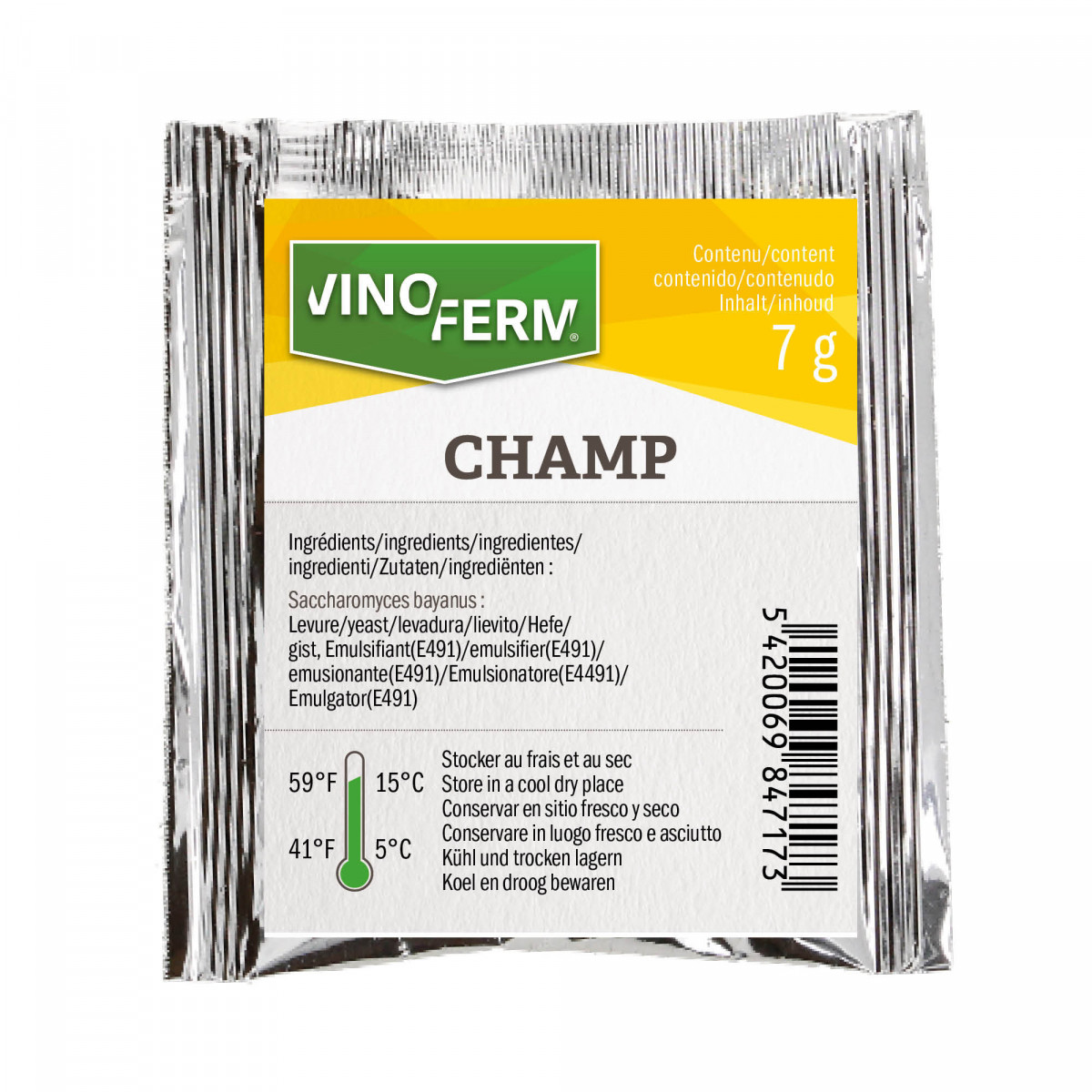 Dried wine yeast Vinoferm  Champ 7 g