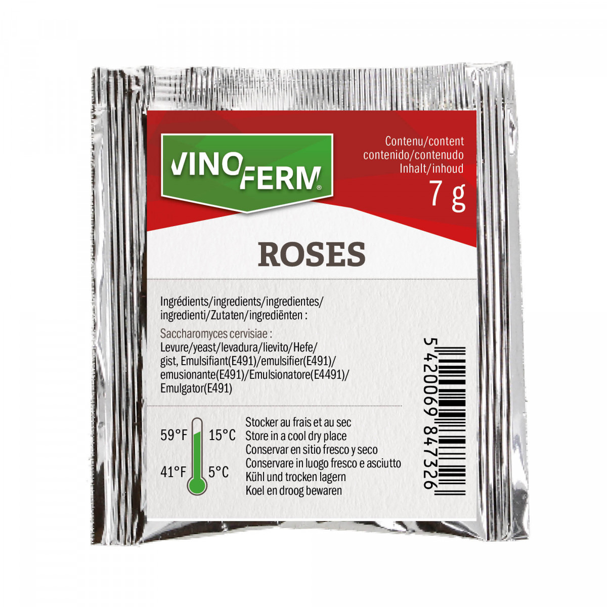 Dried wine yeast Vinoferm   Roses 7 g