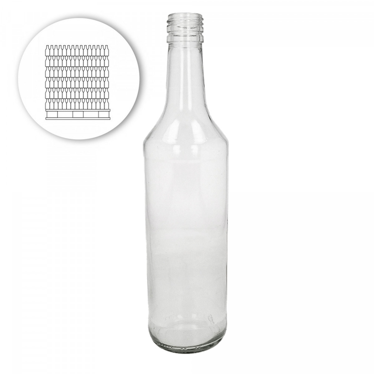 Bottle aperitif 75 cl, white, PP31.5 - pallet 1392 pcs