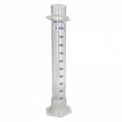 Graduated glass measuring cylinder 1000 ml - plastic base