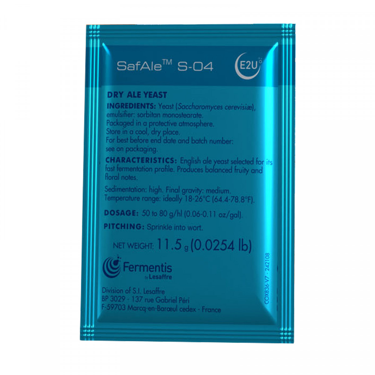 Fermentis trocken Bierhefe SafAle™ S-04 11,5 g