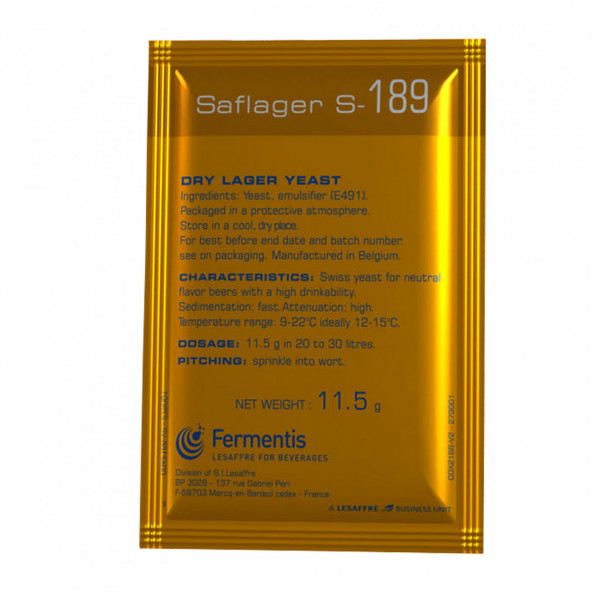 Fermentis biergist gedroogd SafLager S-189 11,5 g