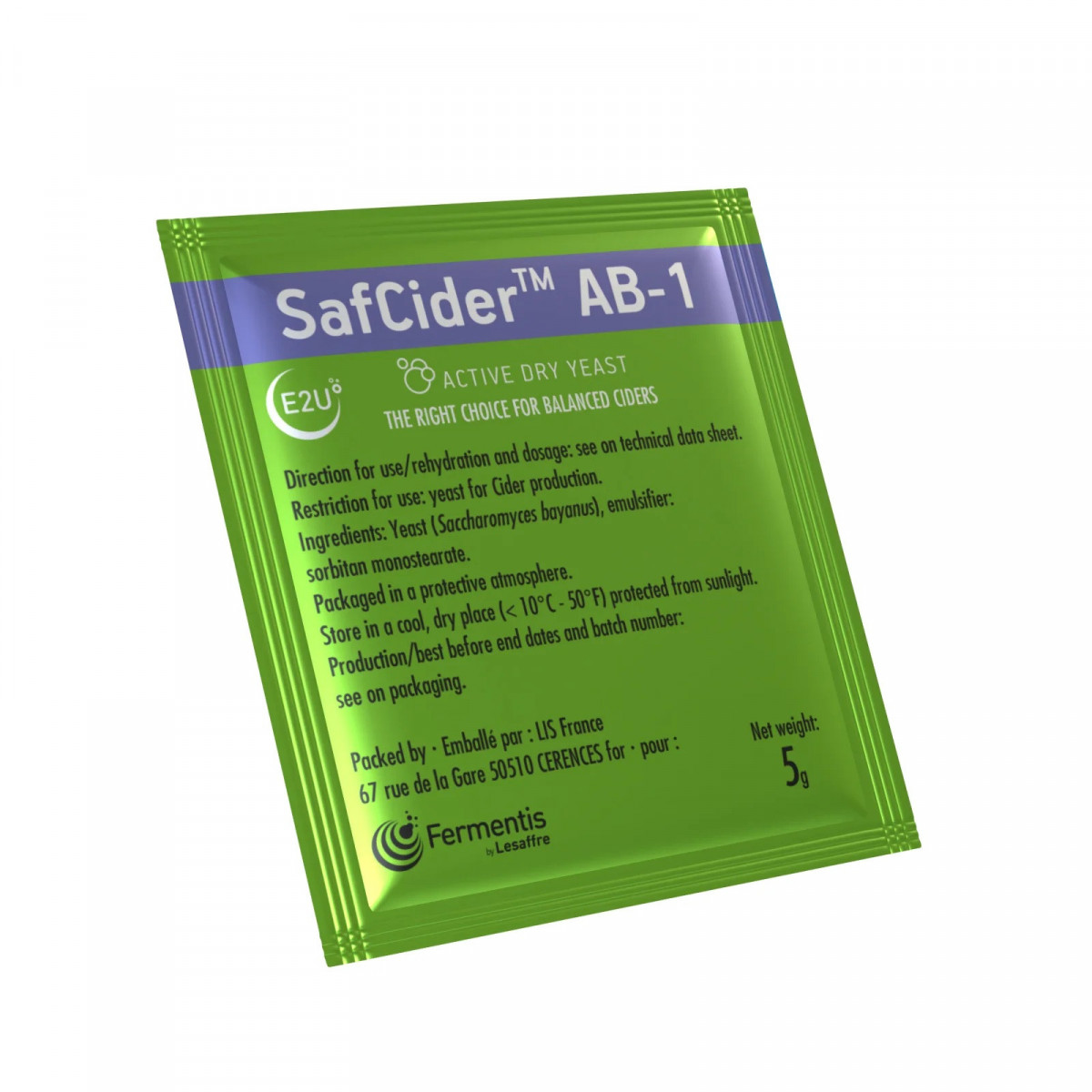 Fermentis dried yeast SafCider AB-1 5 g