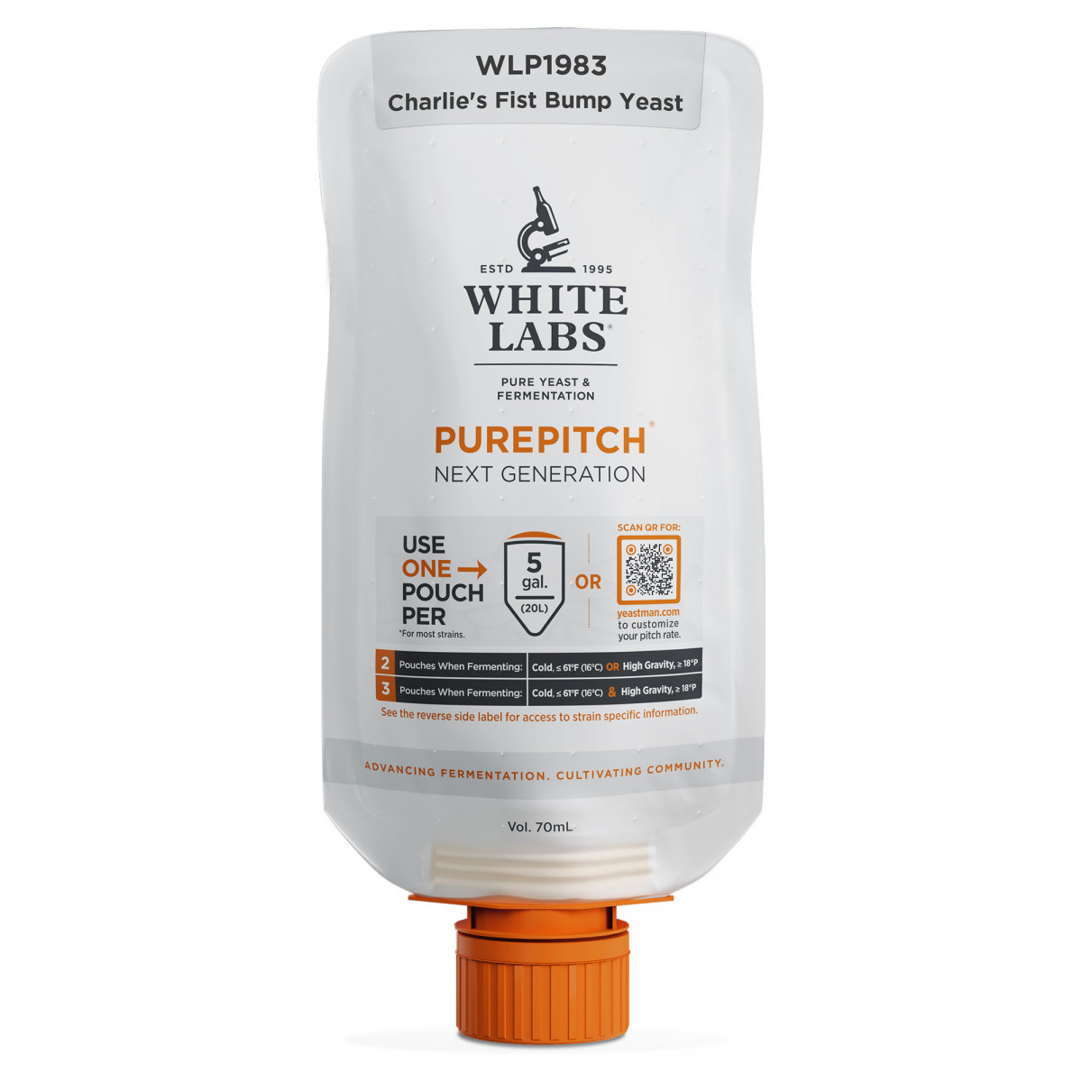 Liquid Yeast WLP1983 Charlie's Fist Bump Yeast  - White Labs - PurePitch™ Next Generation