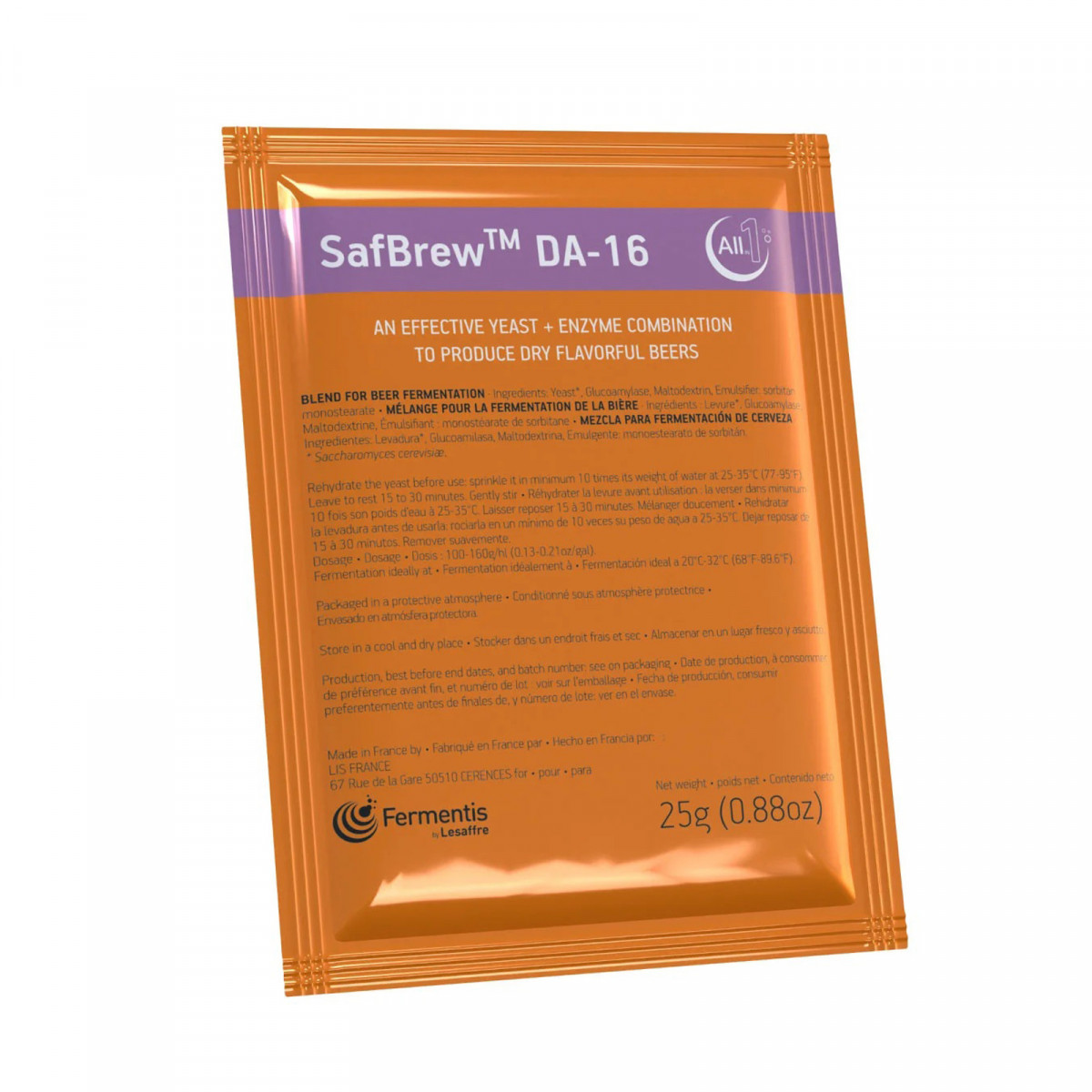Fermentis trocken Bierhefe SafBrew™ DA-16 25 g