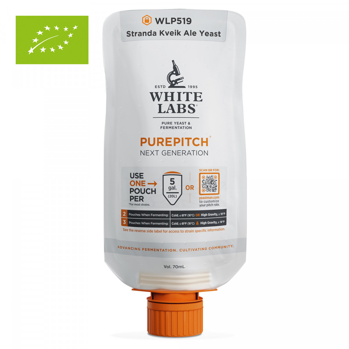 Organic Liquid yeast WLP519-O Stranda Kveik Ale - White Labs - PurePitch™ Next Generation