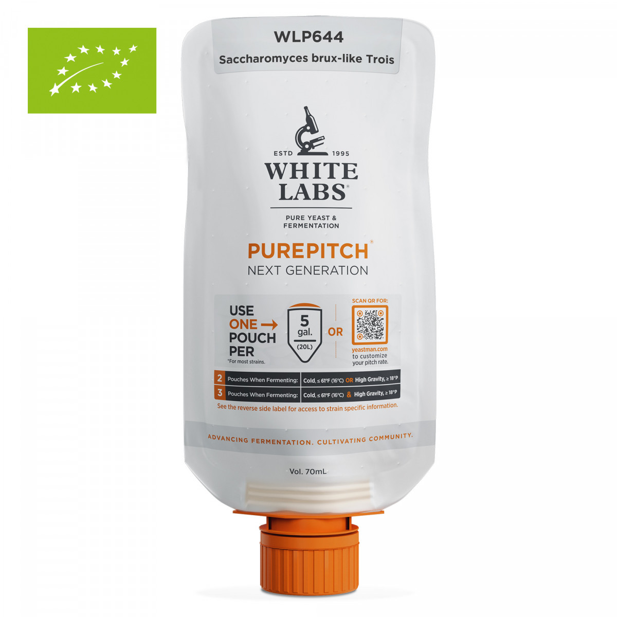 Organic Liquid Yeast WLP644-O Saccharomyces “bruxellensis” Trois - White Labs PurePitch™ Next Generation